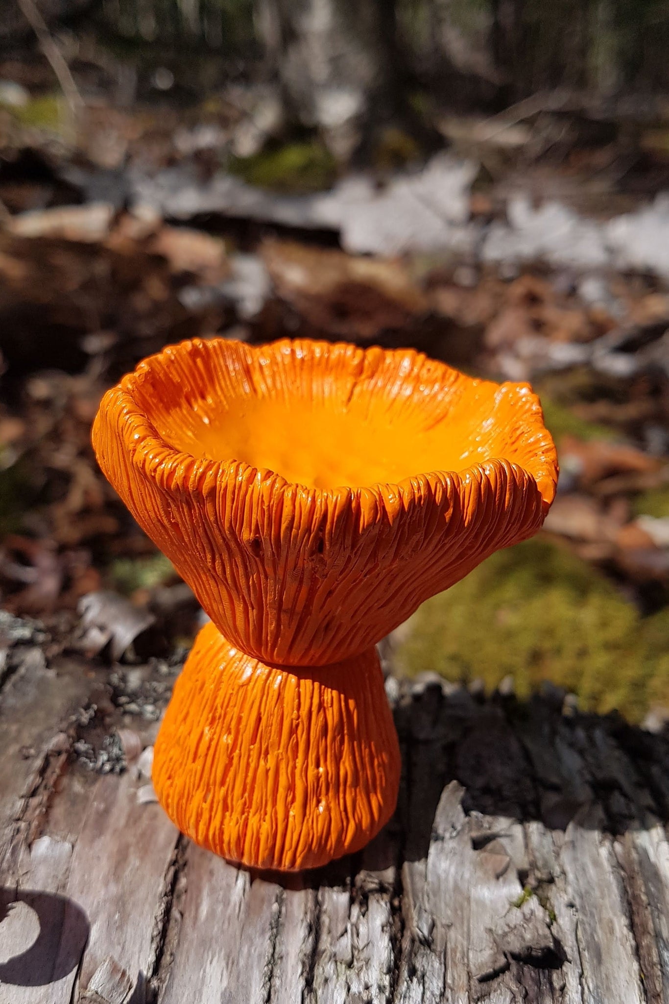 Mushroom Bottle Sculpture - Orange Chanterelle- 1g
