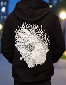 Twisted Mycelium Bunny Unisex Zip Hoodie