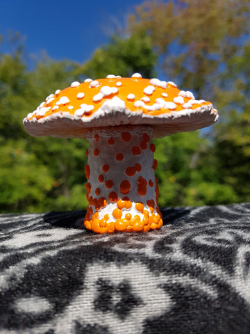 Mushroom Bottle Sculpture - Orange - 1g
