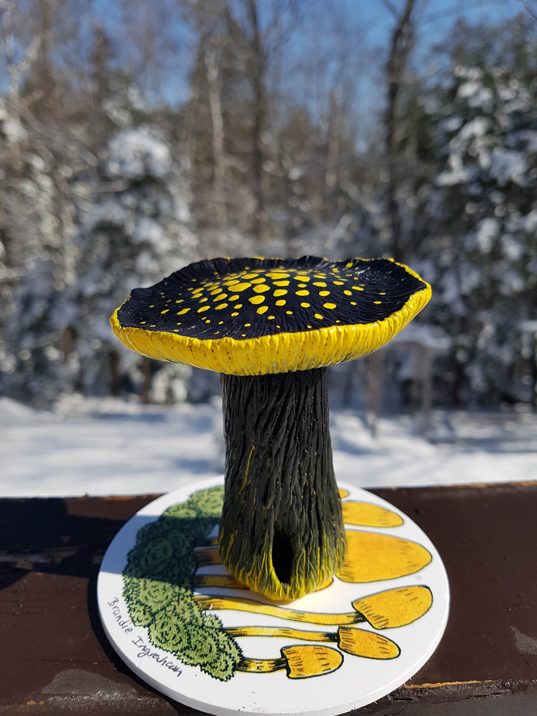 Mushroom Bottle Sculpture - Poison Ridge with 