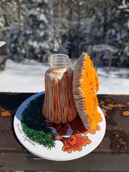 Mushroom Bottle Sculpture - Orange Ridge - 2g